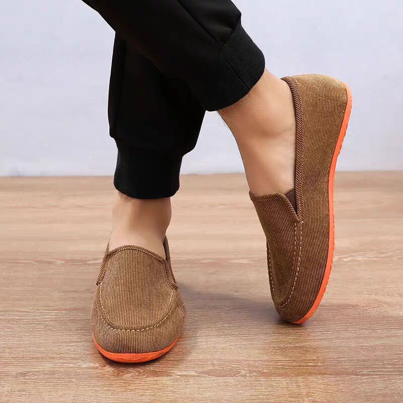 Men'S Shoes Green And White - Brand Dad Canvas Green Loafer Shoes