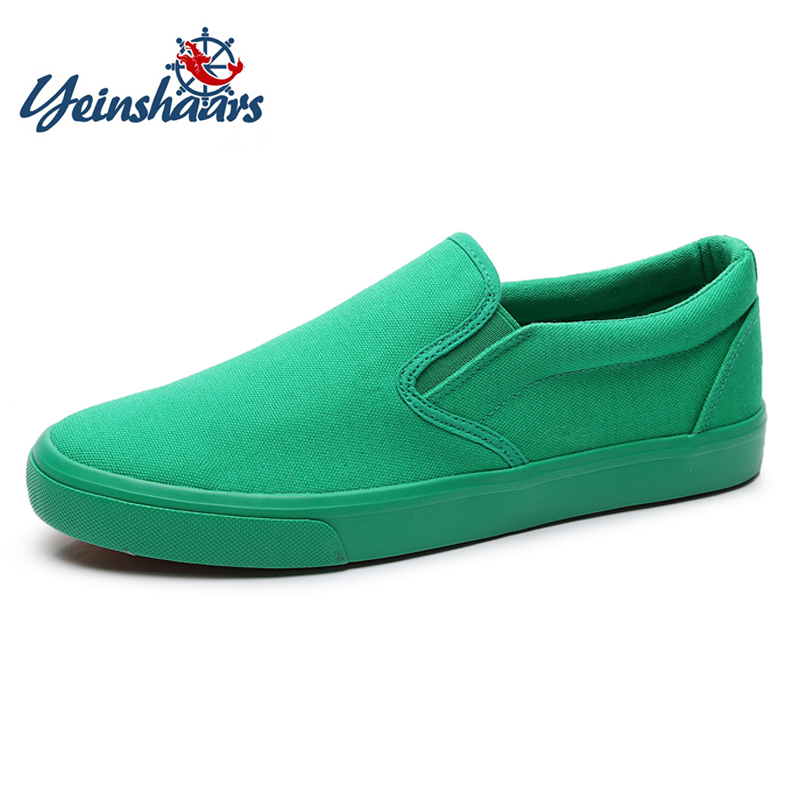 Men'S Shoes Green And White - FUQIAO New Canvas Driving Shoes Men