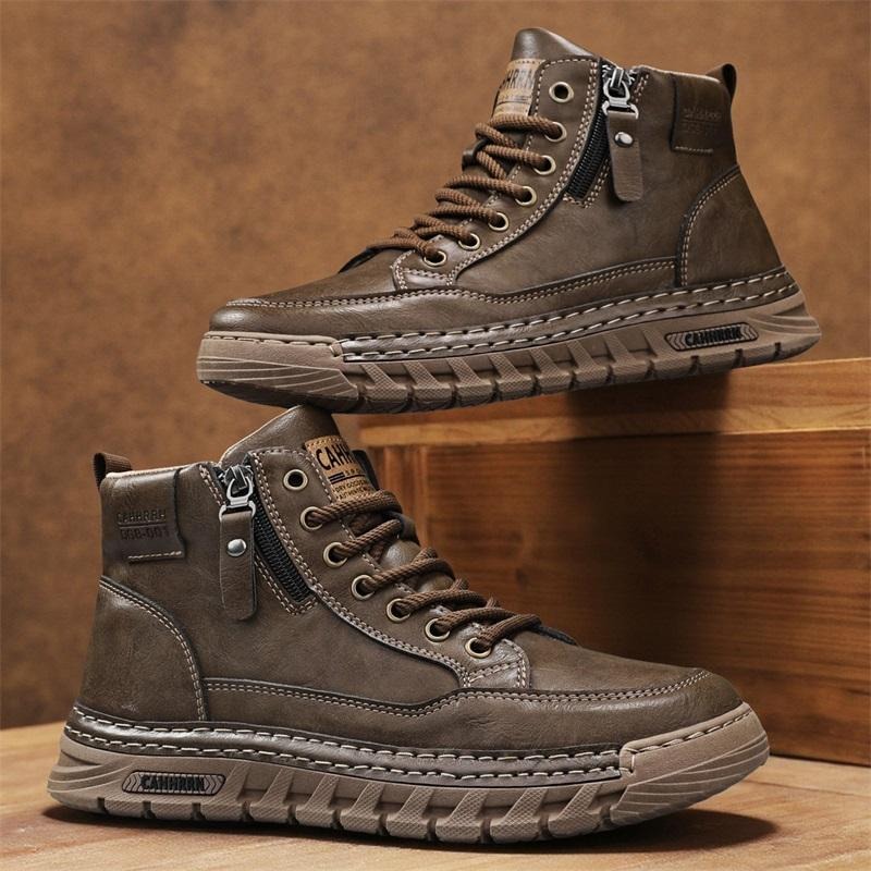 Men'S Shoes Dq - Men Leather High Top Ankle Boots