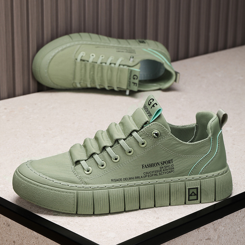 Men'S Shoes Green And White - Green Men Casual Shoes Ice Silk