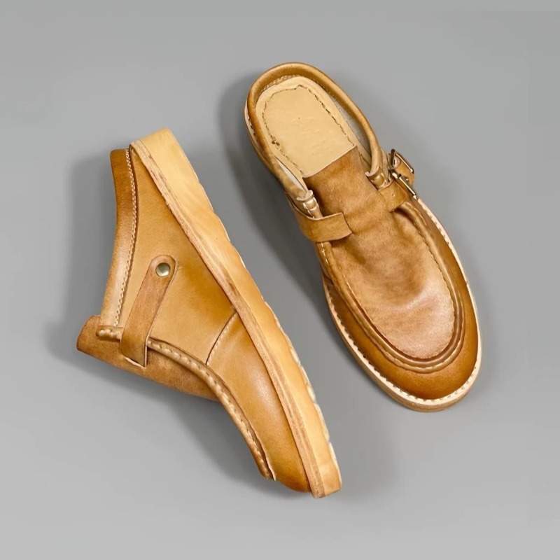 Men'S Shoes Birkenstock - Niche Design Retro Men Round-toe Slippers