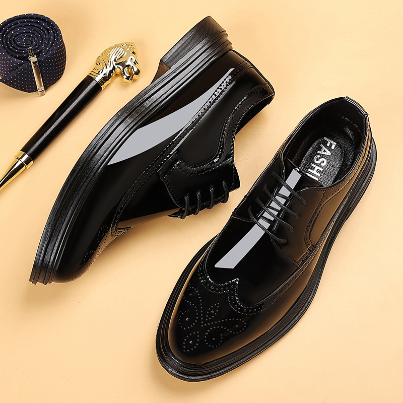 Men's Patent Leather Brogue Dr - Men Shoes Formal ulasan dan harga