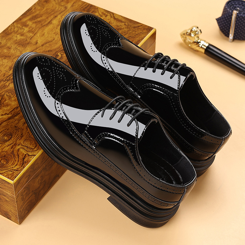 Men's Patent Leather Brogue Dr - Men Shoes Formal ulasan dan harga