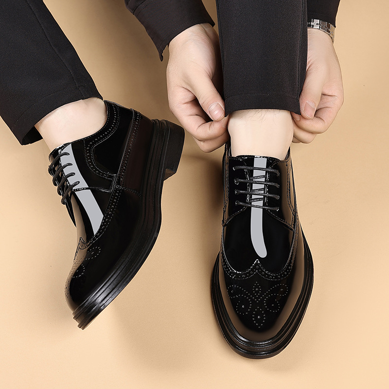 Men's Patent Leather Brogue Dr - Men Shoes Formal ulasan dan harga