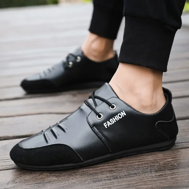 Flat Men Shoes Leisure Leather - Men'S Shoes Green And White ulasan dan harga