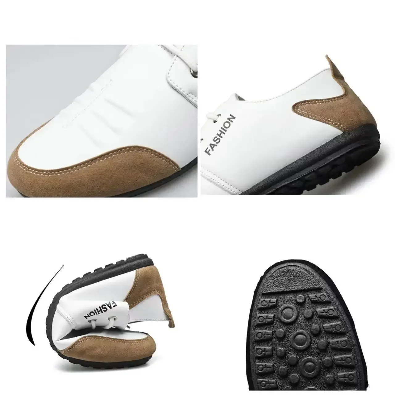 Flat Men Shoes Leisure Leather - Men'S Shoes Green And White ulasan dan harga