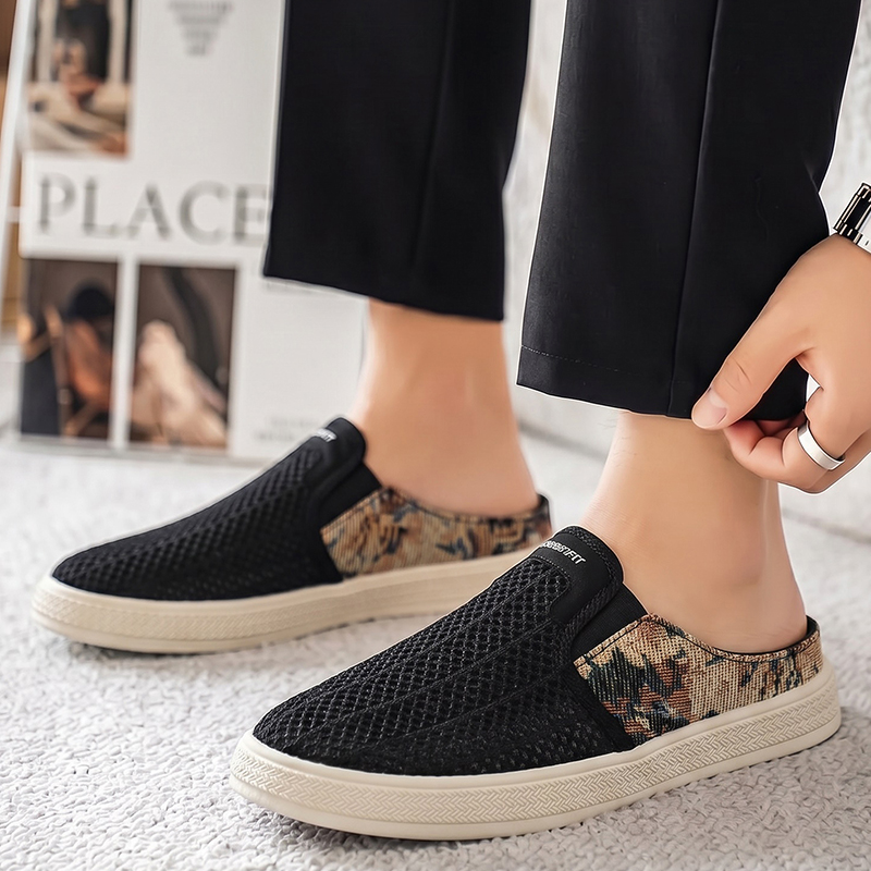 Summer men's perforated mesh s - Men'S Shoes With Toes ulasan dan harga