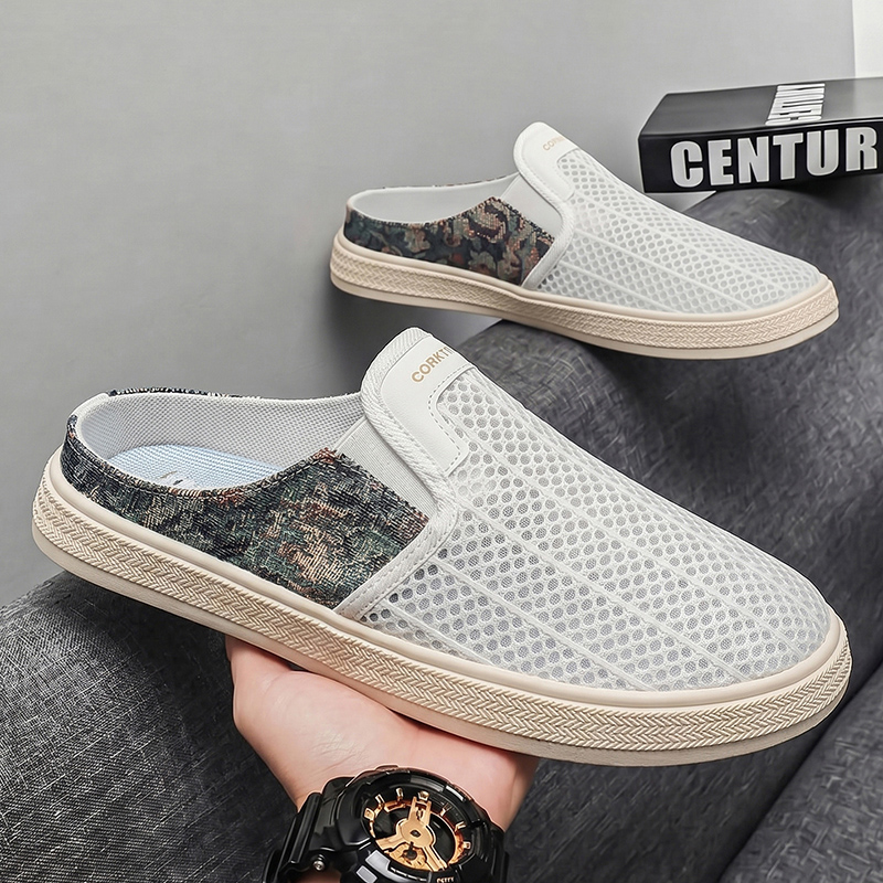 Summer men's perforated mesh s - Men'S Shoes With Toes ulasan dan harga
