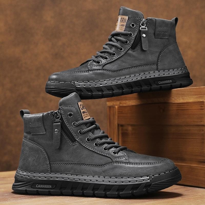 Men Leather High Top Ankle Boo - Men'S Shoes Dq ulasan dan harga