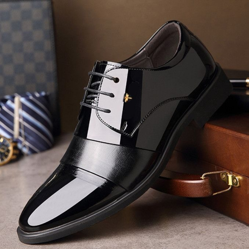 Mens Round Toe Youth Leather B - Men Shoes Formal ulasan dan harga
