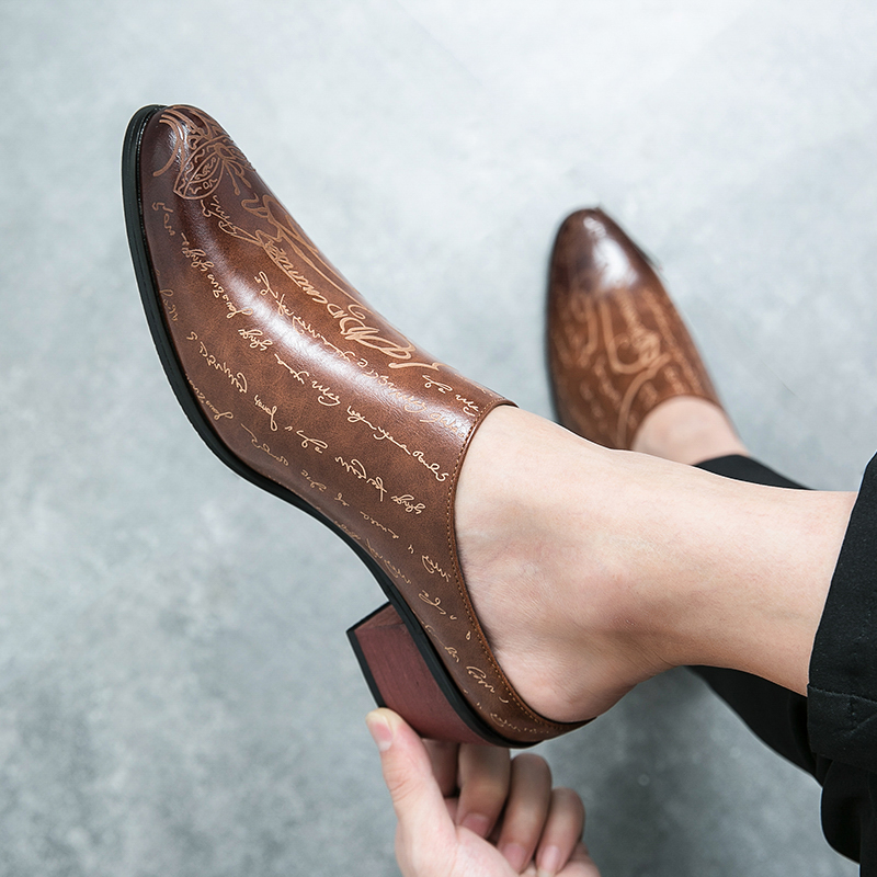 Men Brown Leather Mules Slippe - Men'S Shoes With Toes ulasan dan harga