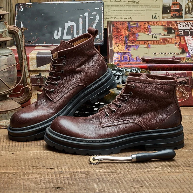 Men's Retro Ankle Leather Boot - Men'S Shoes Quality Brands ulasan dan harga
