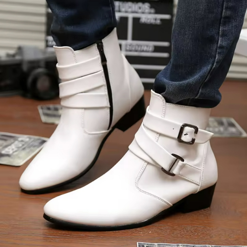 Luxury Men Boots Leather Chels - Men Shoes Formal ulasan dan harga