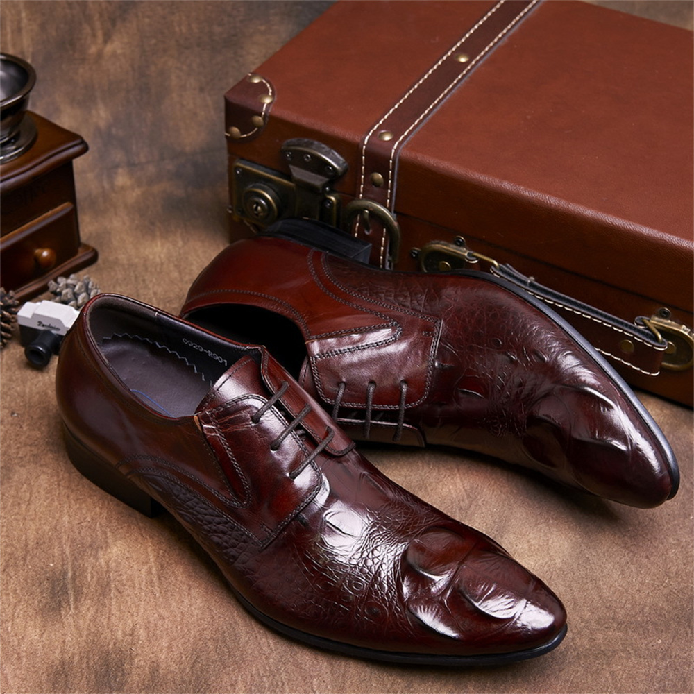 Cowhide Embossed Crocodile Pat - Men Shoes Formal ulasan dan harga