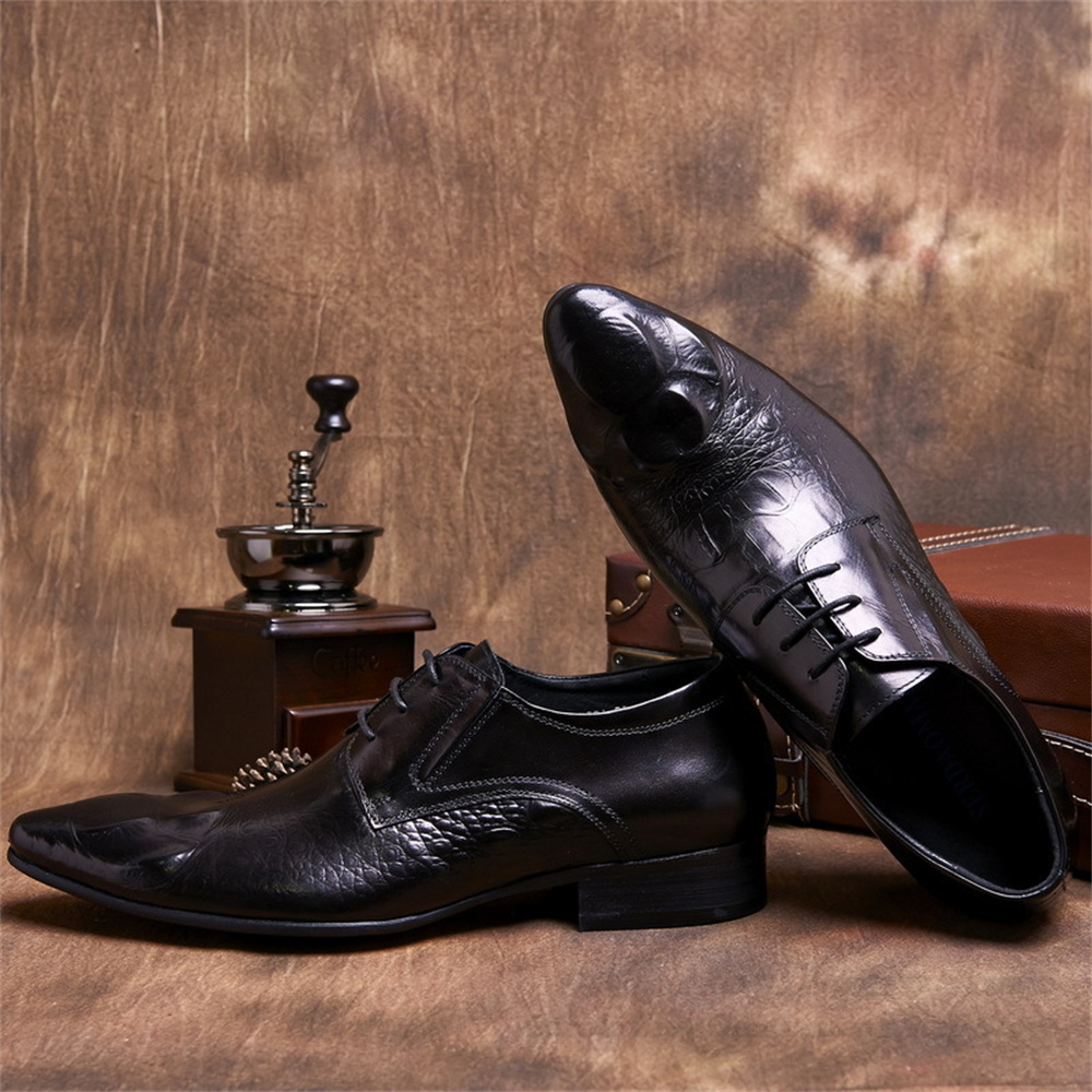 Cowhide Embossed Crocodile Pat - Men Shoes Formal ulasan dan harga