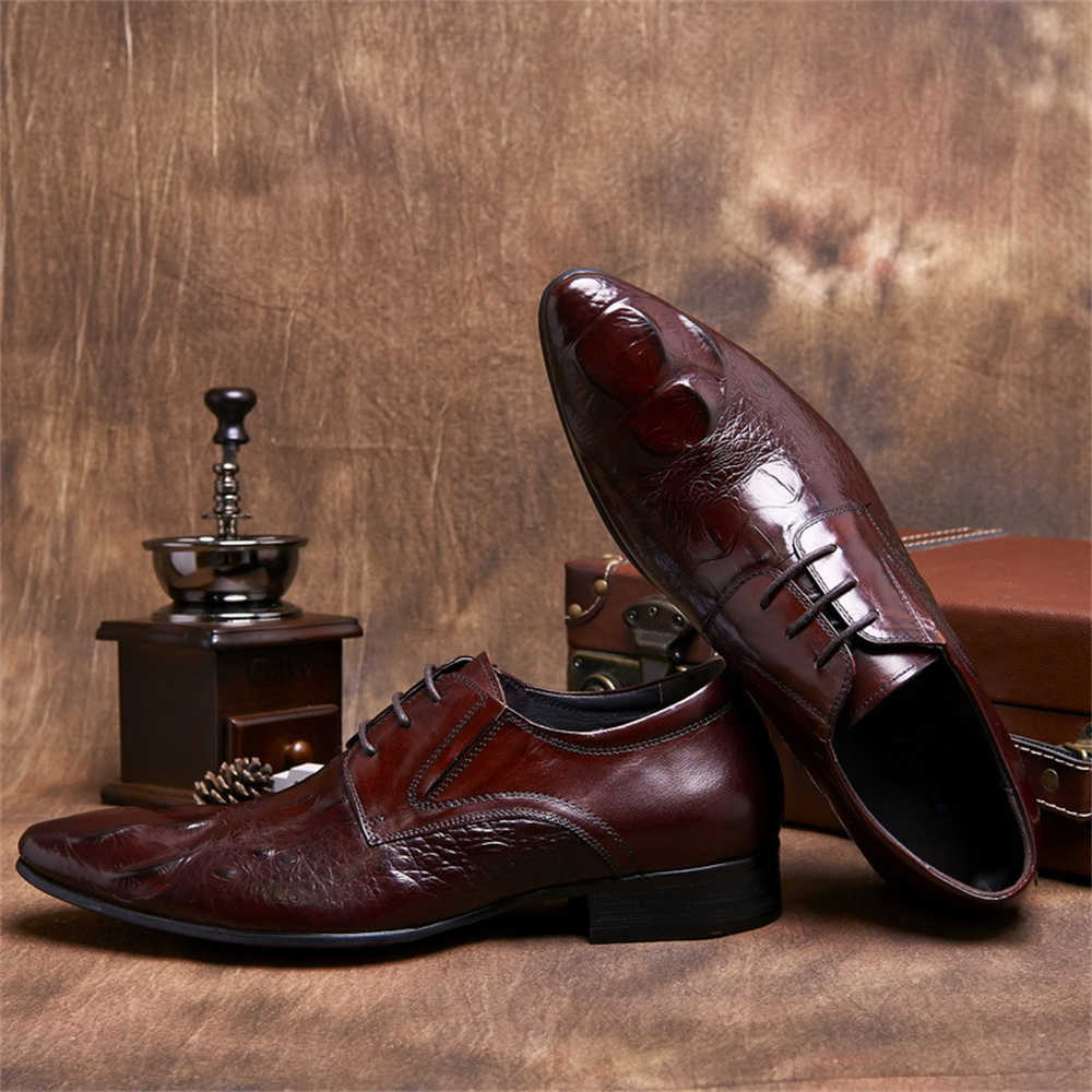 Cowhide Embossed Crocodile Pat - Men Shoes Formal ulasan dan harga