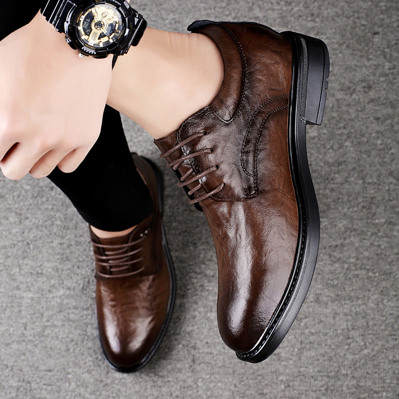 Leather Casual Elevator Shoes  - Men Shoes Formal ulasan dan harga